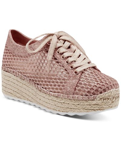 INC Asina Glitter Manmade Casual And Fashion Sneakers - Pink