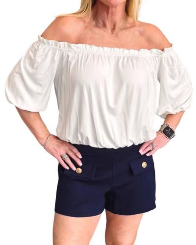 Veronica M Daisy Off The Shoulder Top - White