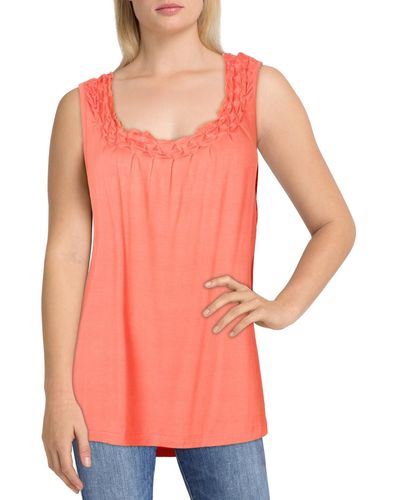 Dex Jersey Smocked Tank Top - Pink