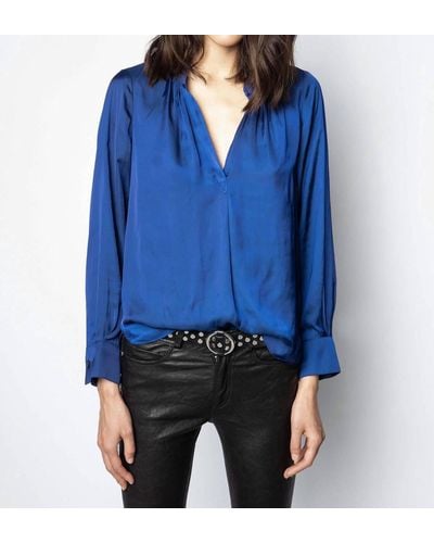 Zadig & Voltaire Tink Satin Blouse - Blue