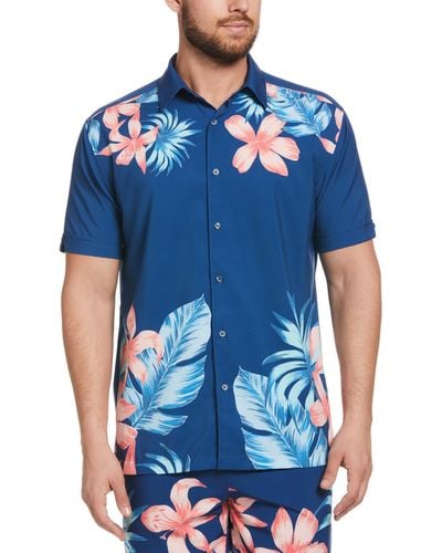 Cubavera Floral Collared Button-down Shirt - Blue