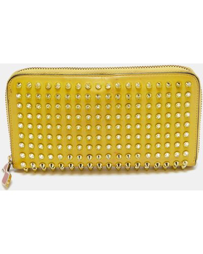 Christian Louboutin Leather Panettone Continental Wallet - Yellow