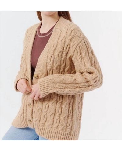 ATM Multicolor Boucle Cable Cardigan - Brown