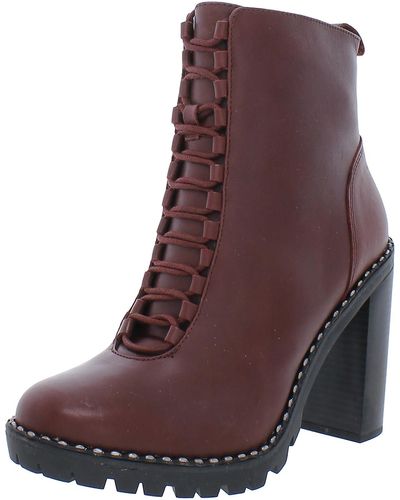 BCBGeneration Parina Leather Casual Ankle Boots - Purple