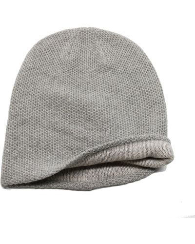 Portolano Cashmere Reversible Slouchy Hat - Gray