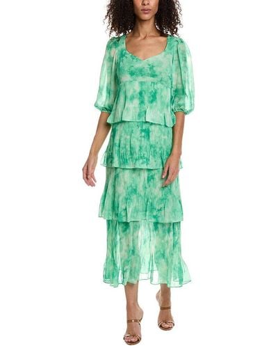 Taylor Printed Chiffon Maxi Dress - Green