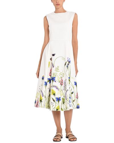Adam Lippes Eloise Dress In Printed Cotton Twill - White