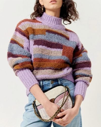 Sessun Doralia Colorblock Mockneck Sweater - Multicolor