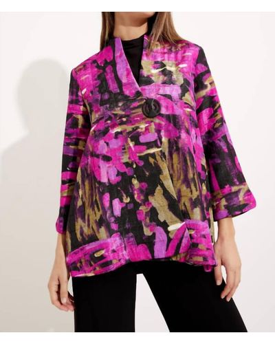 Joseph Ribkoff Abstract Print Jacket - Purple