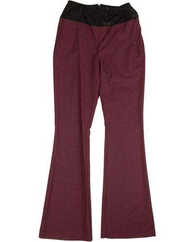 Palm Angels Burgundy And Black Lace Flare Pants - Red