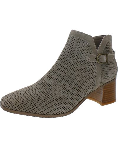 NYDJ Denis02 Suede Block Heel Ankle Boots - Gray