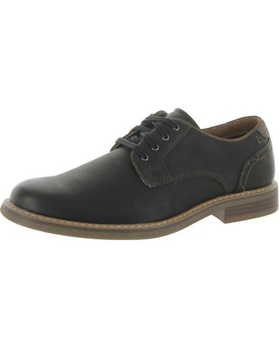 Dockers Faux Leather Burnished Oxfords - Black