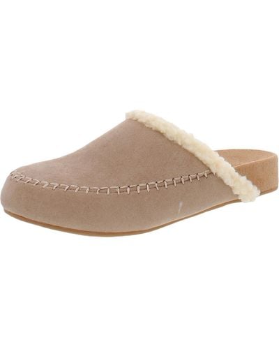 Style & Co. Brooklynn Faux Fur Lined Moc Toe Slide Slippers - Natural