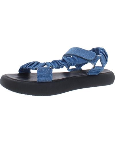 Aqua Tenly Cotton Adjustable Sport Sandals - Blue