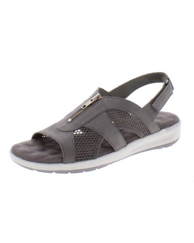 Walking Cradles Spencer Faux Leather Open Toe Slingback Sandals - Gray