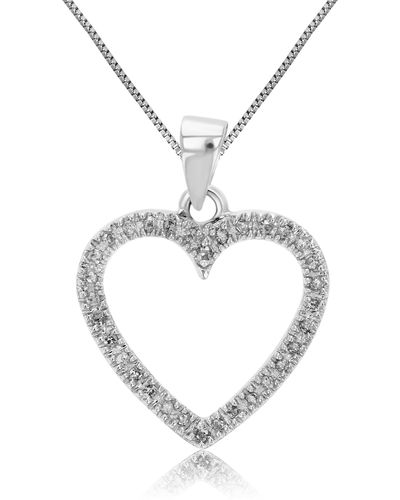 Vir Jewels 1/6 Cttw Diamond Heart Pendant Necklace 14k White Gold With 18 Inch Chain - Metallic