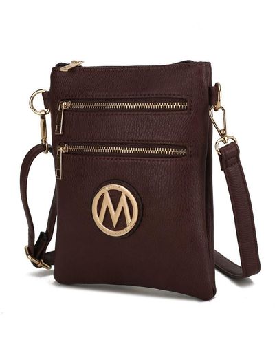 MKF Collection by Mia K Medina Vegan Leather Crossbody Handbag - Red