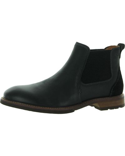 Florsheim Lodge Leather Round Toe Ankle Boots - Black
