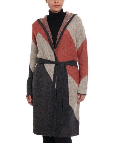 Joseph A Hooded Midi Cardigan Sweater - Multicolor