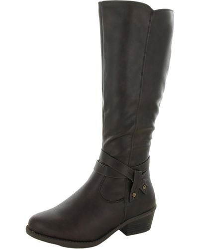 Easy Street Anissa Faux Leather Tall Knee-high Boots - Black