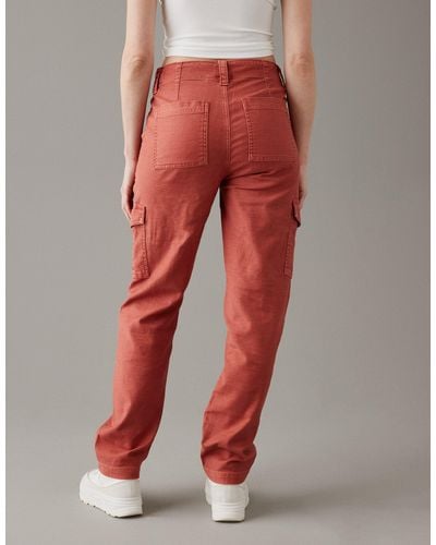 American Eagle Outfitters Ae Stretch Cargo Straight Pant - Red
