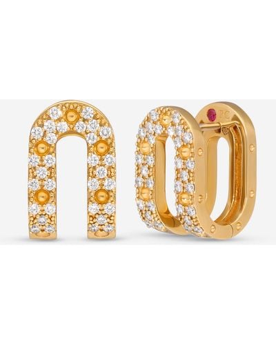 Roberto Coin Double Symphony 18k Yellow Diamond Pois Mois Earrings 7771808ayerx - Metallic