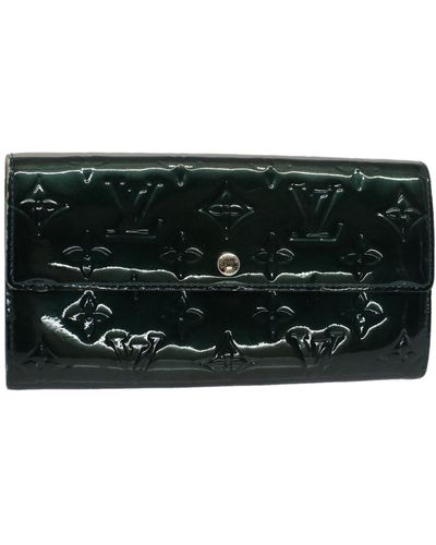 Louis Vuitton Portefeuille Sarah Patent Leather Wallet (pre-owned) in Black