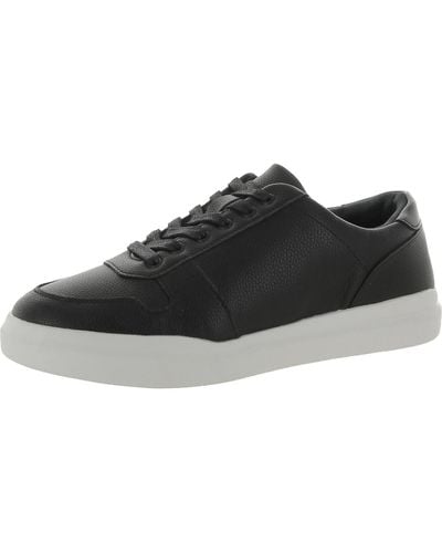 Kenneth Cole Ready Sneaker Lace-up Faux Leather Casual And Fashion Sneakers - Black
