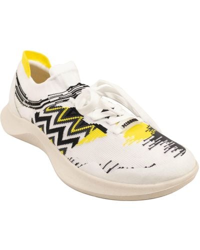 Missoni And Black Acbc Fly Knit Chevron Low Top Sneakers - Metallic