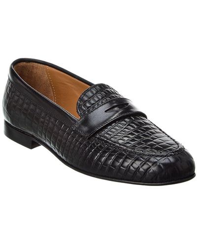 Alfonsi Milano Fancesca Leather Loafer - Black