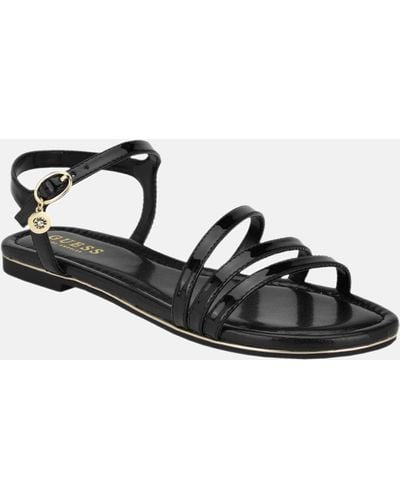 Guess Factory Lyndy Patent Faux-leather Sandals - Black