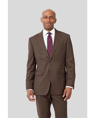 Charles Tyrwhitt Slim Fit Semi-plain Wool Suit Jacket - Brown