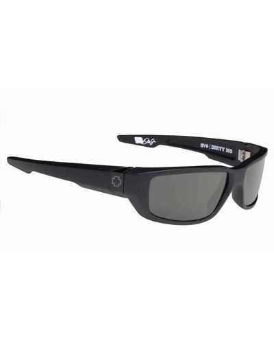 Spy Optic Dirty Mo Sunglasses In Soft Matte Black/signature Happy Gray/green