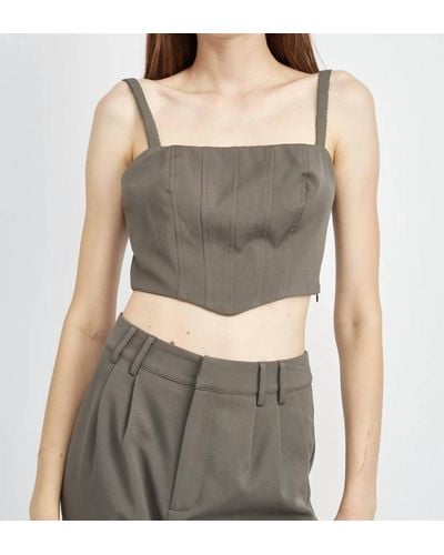 emory park Noelle Sleeveless Top With Button Up Back - Gray