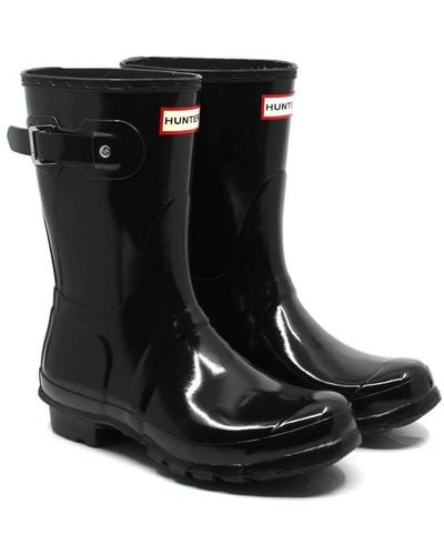 HUNTER Original Short Gloss Rain Boots - Black