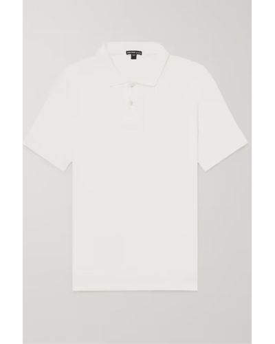 James Perse Elevated Lotus Jersey Polo - White