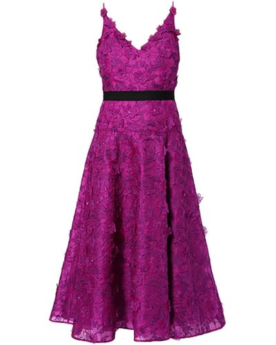 Erdem Donna Cutwork Organza Dress - Purple