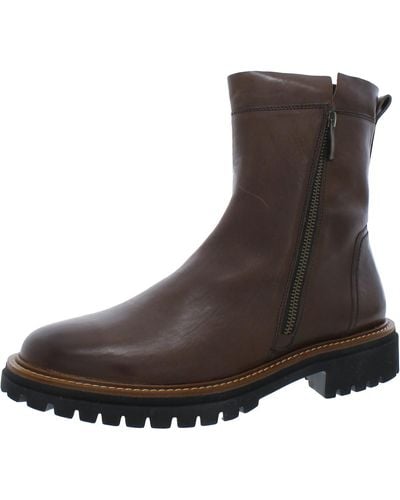 Paul Green Justine Leather Ankle Booties - Brown