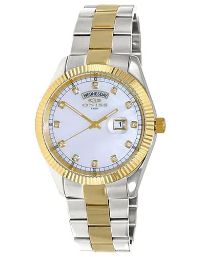 Oniss Admiral White Dial Watch - Metallic