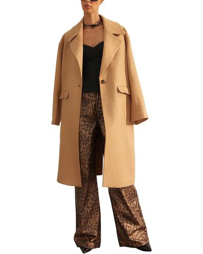Trendyol Oversized Wool-blend Coat - Brown