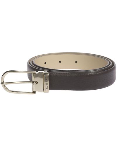 Trussardi Elegant Adjustable Leather Belt - Black