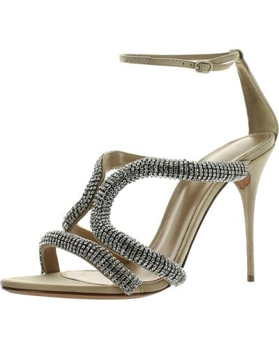 Alexandre Birman Cleo Crystal Embellished Stiletto Heels - Brown