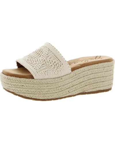 Zodiac June Crochet Peep-toe Slip On Platform Sandals - Natural