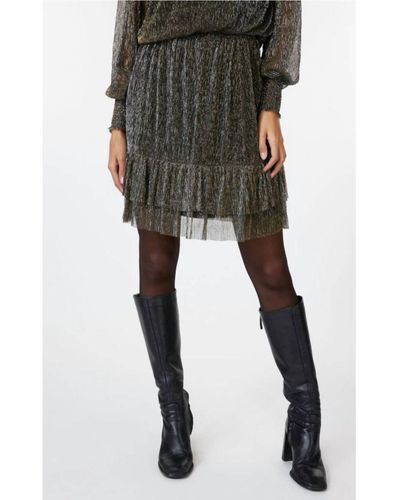 ESQUALO Cream Corduroy Mini Skirt