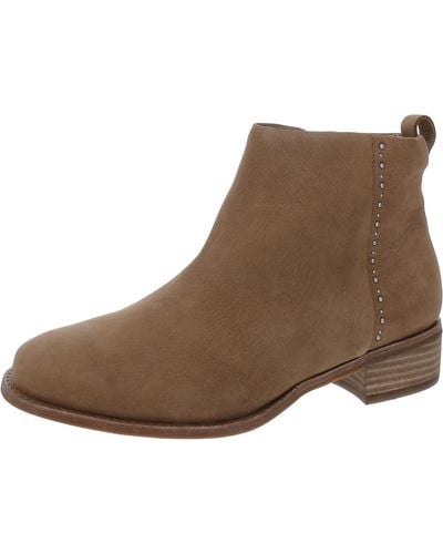 Tahari Katiya Leather Round Toe Ankle Boots - Brown