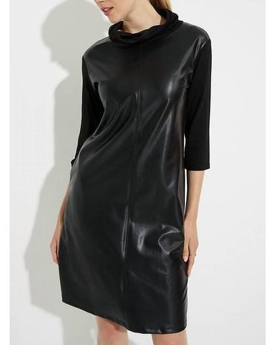Joseph Ribkoff Leatherette Dress - Black