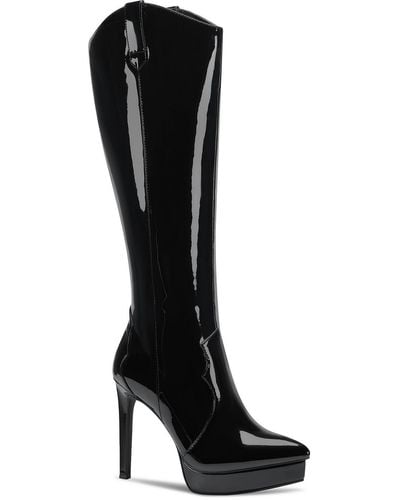 Thalia Sodi Trixi Patent Leather Stiletto Knee-high Boots - Black