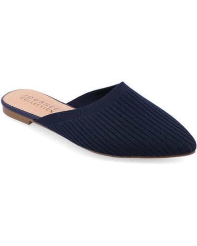 Journee Collection Collection Wide Width Aniee Mule Flats - Blue