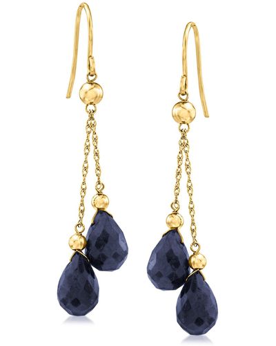 Ross-Simons Sapphire Double-drop Earrings - Blue