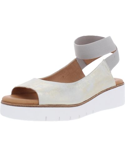 Corso Como Beeata Leather Ankle Strap Wedge Sandals - White